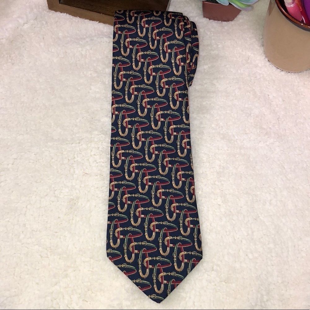Jos. A. Bank Executive Collection Belt Loops Navy Silk Tie